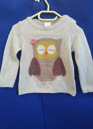 Кофтинка  з совенятком на 1-2 рочки