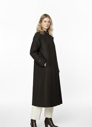 Розкішне довге пальто 100% вовна 100% віскоза з утепленням