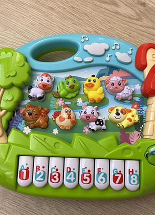 Дитяче піаніно музичне з озвучкою на українській мові, казки, пісні, вірші та тварини