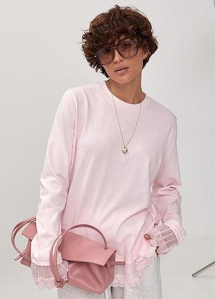 Вільний лонгслів з рюшами