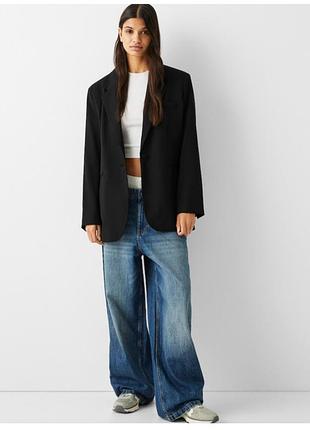 Черный блейзер оверзайз bershka размер l