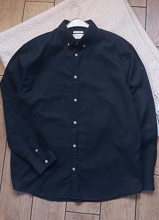 Лляна темно-синя сорочка xxl 🐾