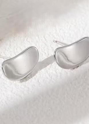 Серьги зеркальные стальные слайсы из нержавеющей стали