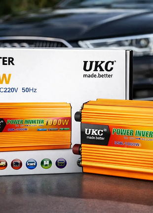 Автомобильный инвертор 1000w 12v в 220в, ukc ac/dc ssk