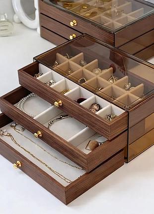 Шкатулка-органайзер для хранения украшений 3-х ярусная