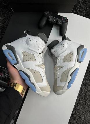 Мужские кроссовки nike air jordan retro 6 white sky
