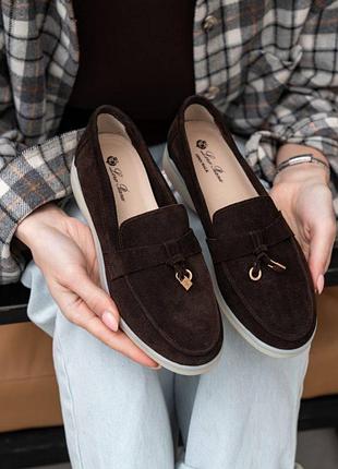 Жіночі лофери loro piana brown