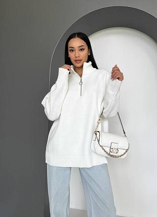 Теплий светр пiд горло 50% вовна (7 кольорiв) тёплый свитер оверсайз