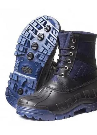 Чоловічі короткі чоботи оскар, на шнурівці, колір синій/чорний