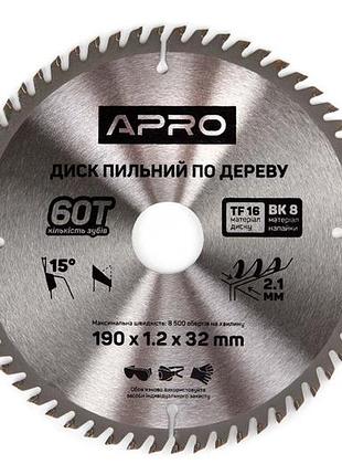 Диск пильний по дереву apro 190 x 3230мм x 60t (830177)