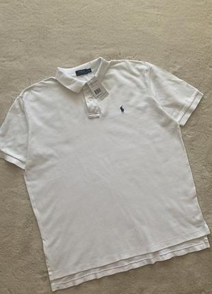 Polo ralph lauren біле чоловіче поло, футболка поло, футболка
