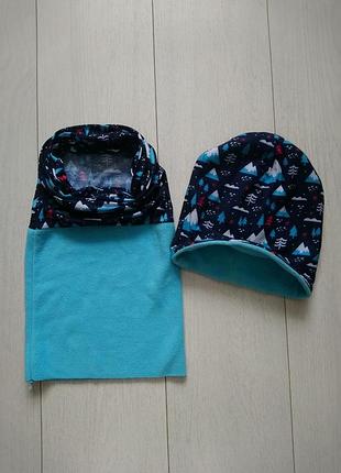 Набір шапочка і баф зимовий