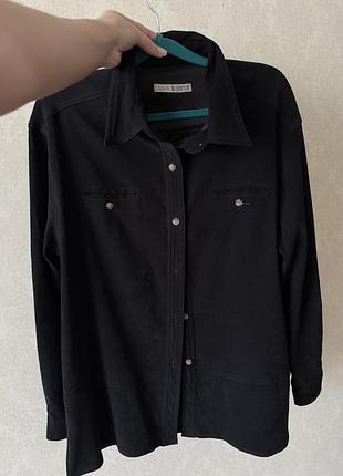 Замшева подовжена сорочка