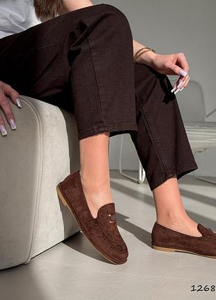 Лоферы женские kela шоколад, экозамша