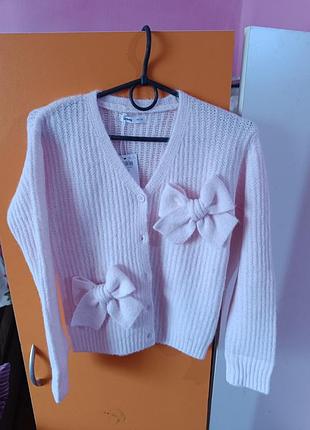 Вязаная кофточка для девочки размер 140