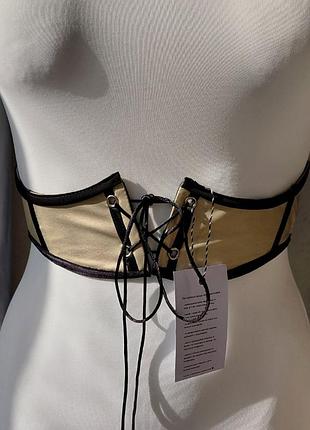 Корсет пояс двосторонній еко-шкіра/денім