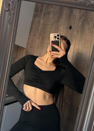 Безшовний топ з довгим рукавом спортивний лонгслів