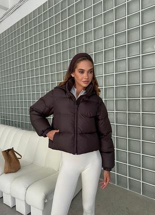 Куртка трансформер | укорочена куртка шоколад | чорна куртка-жилет