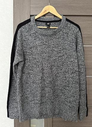 Чоловічий меланжевий сірий светр h&m розмір м