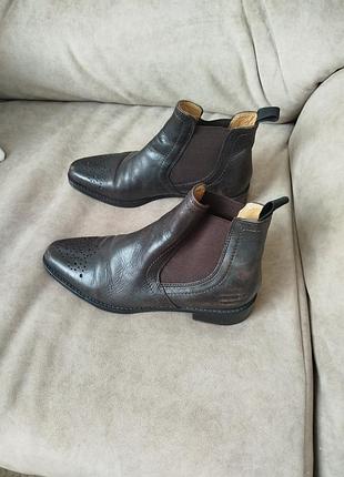 Кожаные брендовые ботинки ботильоны челси melvin and hamilton