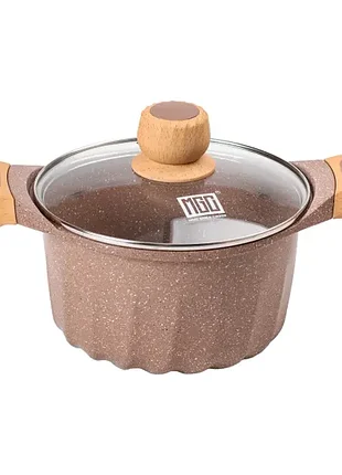 Каструля алюмінієва mgc з антипригарним покриттям 3 л, кавовий