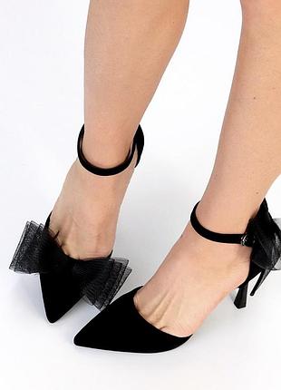 Жіночі замшеві туфлі бант