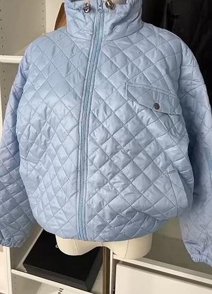 Жіноча повсякденна плащова на еко пухі куртка осіння весняна