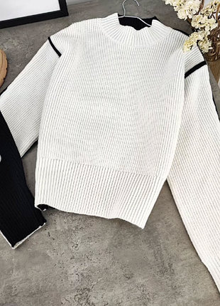 Стильный бело-черный свитер french connection