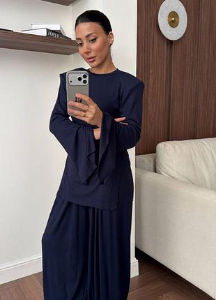 Жіночий класичний віскозний костюм двійка штани та кофта