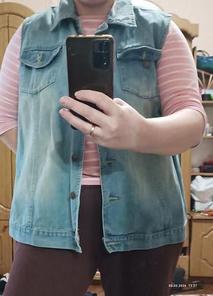 Безрукавка (жилетка джинсова) на 50_52розмір
