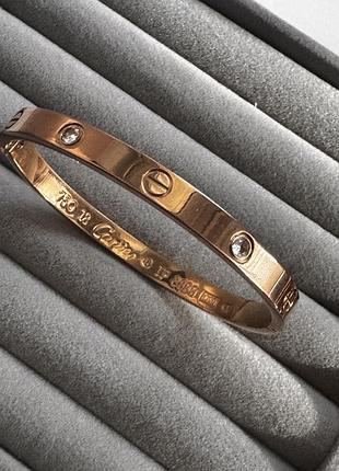 Браслет з медичної гіпоалергенної сталі з покриттям 24к з камінням