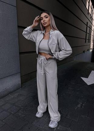 Жіночий спортивний велюровий повсякденний костюм двійка штани та кофта