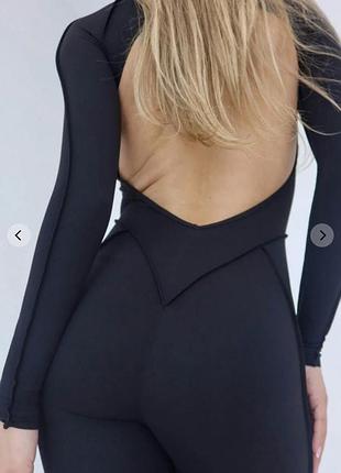 Комбінезон чорний для фітнесу the base