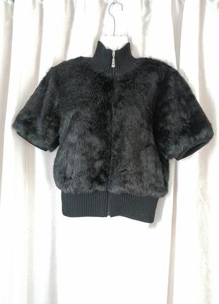 Жилетка хутро еко норка рукав ліхтарик застібається на змійку маломерит підійде на розмір від xs до m