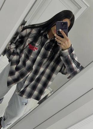 Об’ємна фланелева сорочка з м’якою текстурою 🌹 модель: 381 бом