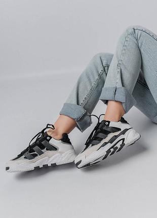 Жіночі кросівки adidas originals niteball white grey black w