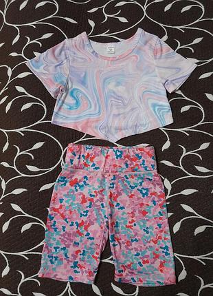 Костюм сборный для спорта (танцев) на девочку 5-6 лет, фирменный