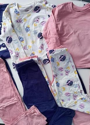 Дитяча трикотажна піжама натуральна бавовняна тканина лосіни кофта штанишки релан