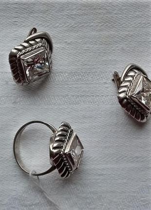 Серебро 925* серьги и кольцо2 фото
