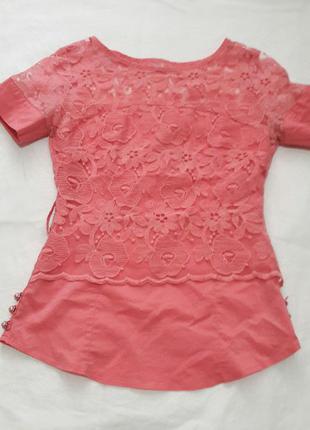 Розовая летняя блузка