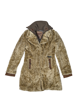 Винтажный женский шуба 00х годов из искусственного меха размер м y2k