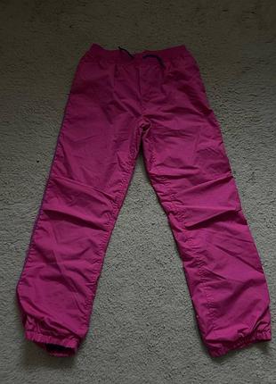 Теплі спортивні штани y.e.k з трикотажною підкладкою жіночі малинового кольору з фіолетовим шнурком