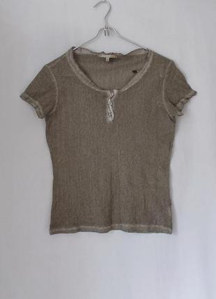 Новая футболка кофейная очень тонкая 'gin tonic' 44р