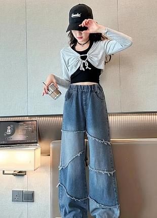 Новинка джинсы широкие багги беги палаццо багги