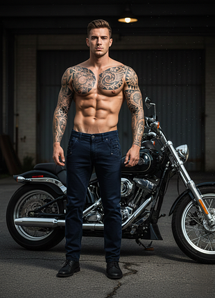 ⛓️ стильные джинсы stravt fashion jeans | deep indigo stretch | size l