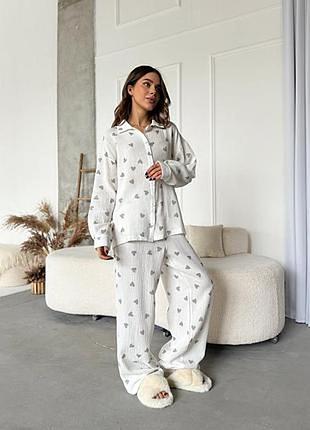Женская пижама с длинным рукавом