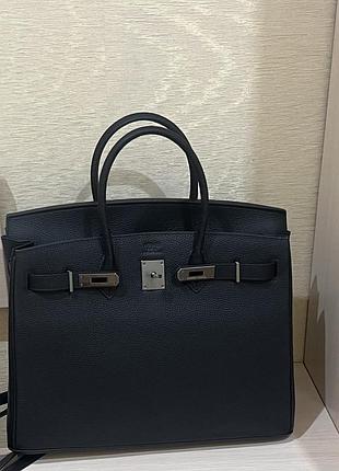 Сумка hermes birkin 35 см на темній фурнітурі