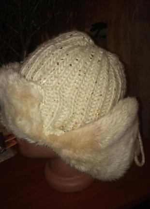 Теплющач красивая шапочка с паетками.цена с оплатой на карту