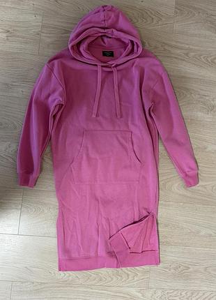 Подовжене рожеве худі/туніка  house brand collection з флісу