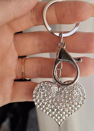 Брелок сердце стразы на ключи,сумку,рюкзак
